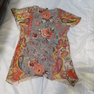 STYLE & CO. TUNIC TOP SEQUINED L BOHO GYPSY